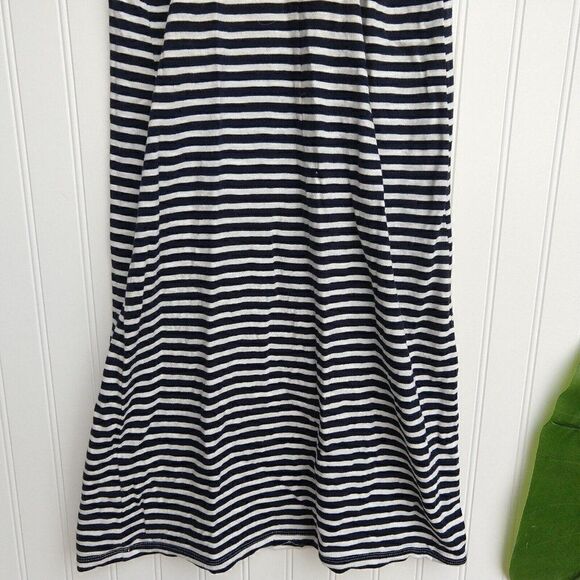 J Crew Racerback Striped Tank Dress Size XS Navy Blue White Slub Knit Sleeveless - Picture 7 of 7